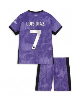 Billige Liverpool Luis Diaz #7 Tredjedraktsett Barn 2023-24 Kortermet (+ Korte bukser)